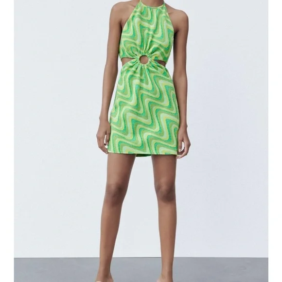 Zara | Dresses | Zara Short Green Dress | Poshmark